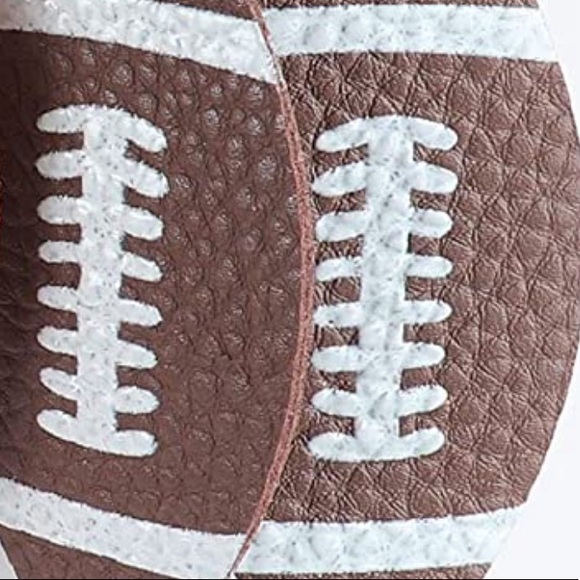 Faux Leather Dangling Football Earrings - Picture 7 of 8